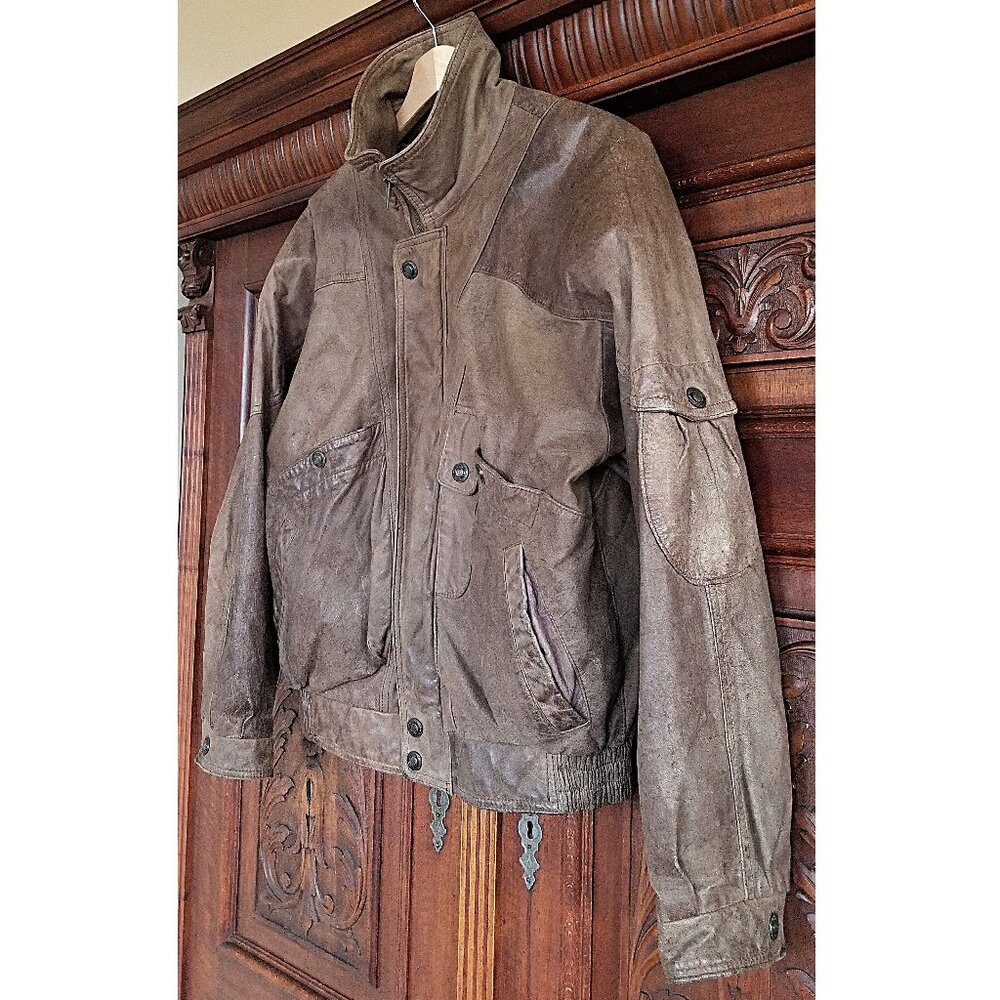 Vintage Leather Bomber Jacket with Thinsulate